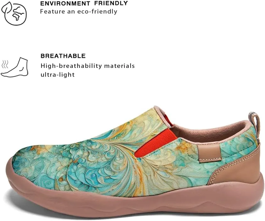 Kid's Art Painted Shoes Slip-On Loafers Fashion Leather Travel Sneaker Classical Floral Pattern