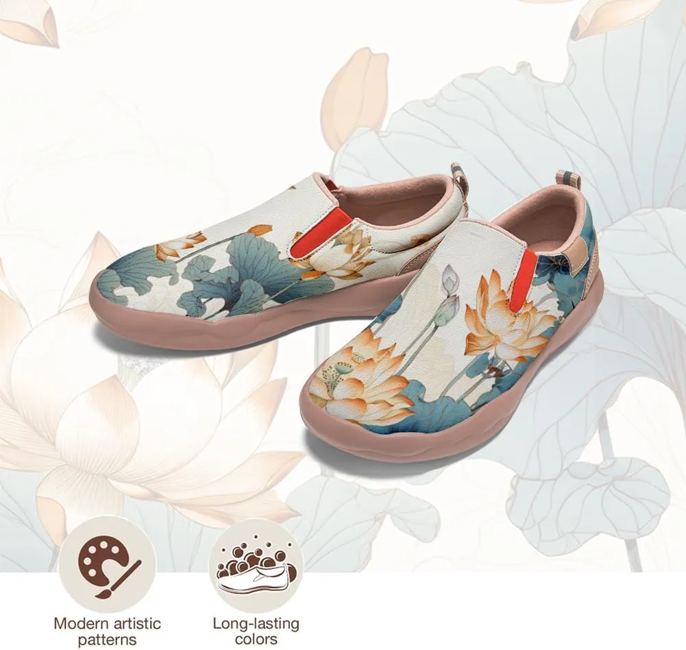Kid's Art Painted Shoes Slip-On Loafers Fashion Leather Travel Sneaker Classical Floral Pattern