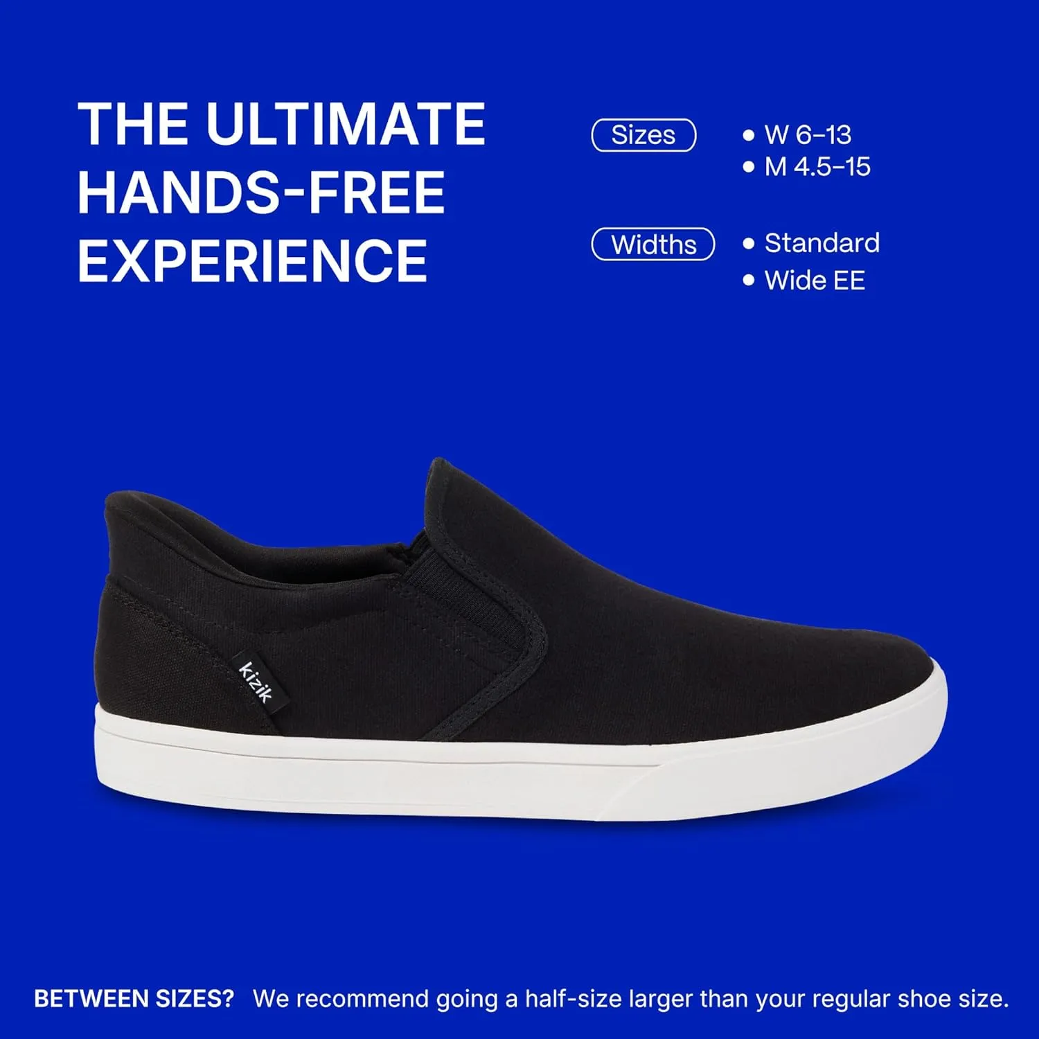 Kizik 'Venice' Comfortable, Breathable, Stretch Canvas Slip-On Sneakers - Hands-Free, Orthopedic, Travel & Everyday Casual Shoes for Men, Women, Elderly