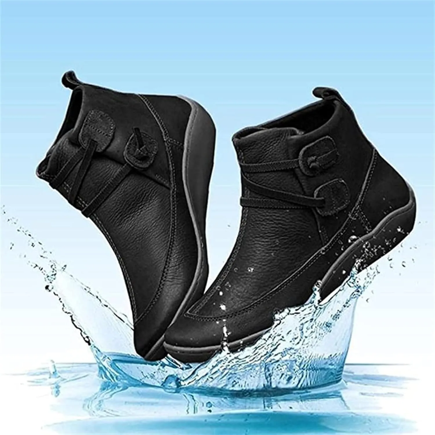 Ladmiple Boots For Women Ankle Booties Wide Width Zipper High Top Western Wear Fashion Cowboy Short Booties Walking Shoes