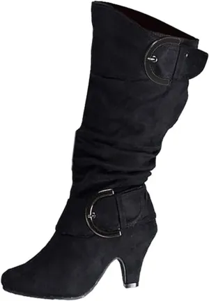 Ladmiple Fall Boots Women Knee High Wide Calf Vintage Victorian Boots 70s Lace up Mid Heel Cone Heel Western Boots 2024