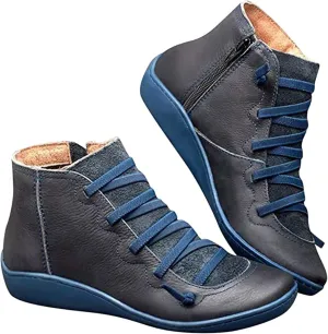 Lausiuoe Boots For Women Ankle Booties Sexy Fashion Casual Dressy Wide Width Comfortable Elegant Flat Western Booties