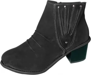 Lausiuoe Boots For Women Ankle Booties Sexy Pointed Toe Chunky Stacked Mid Heel Wide Width Dressy Western Short Boots