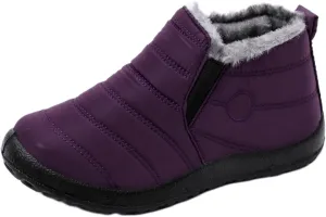 Lausiuoe Snow Boots For Women Waterproof Insulated Non Slip Winter Fur Lining Comfortable Outdoor Ankle Booties Shoes
