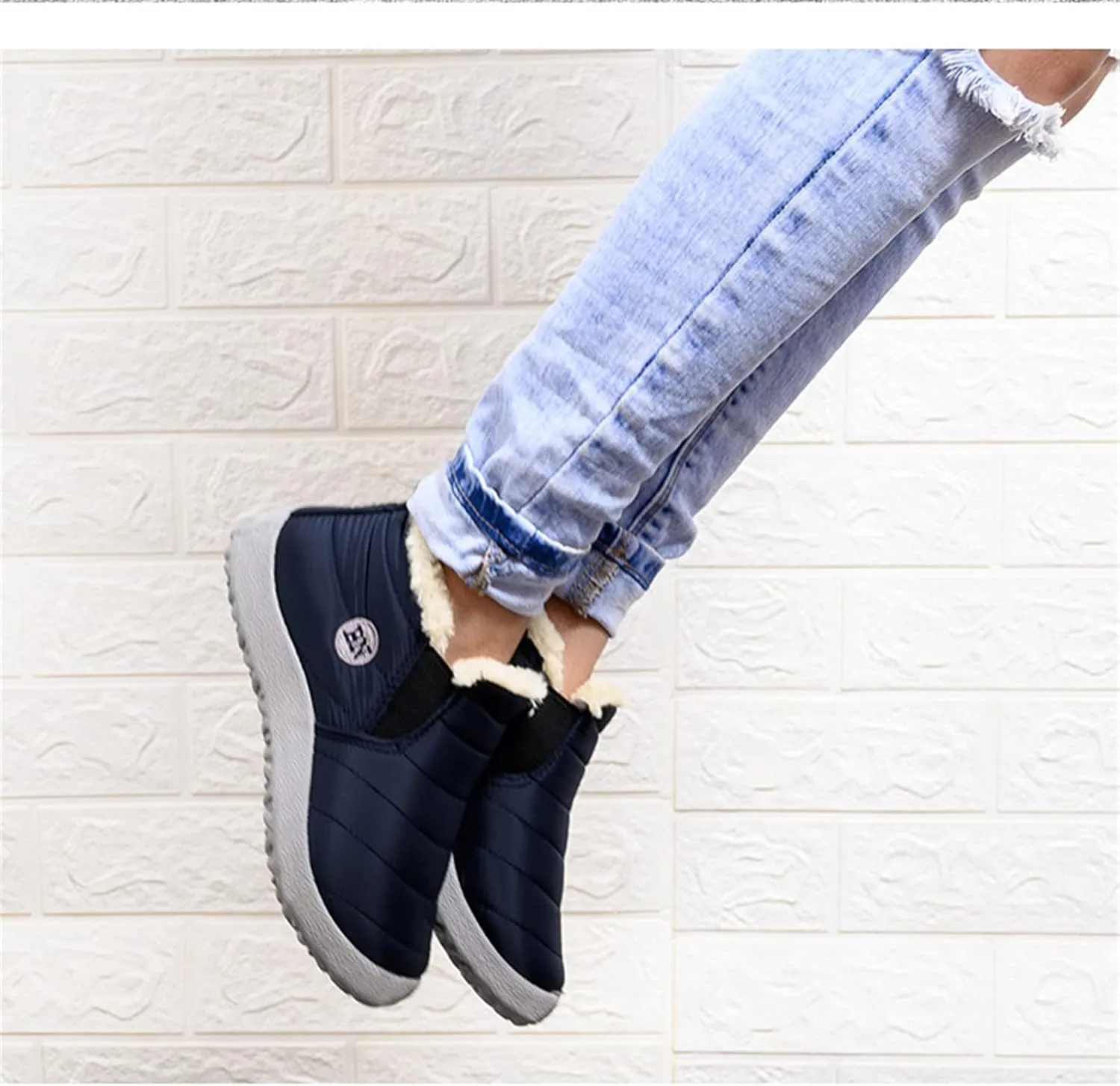 Lausiuoe Snow Boots For Women Waterproof Insulated Non Slip Winter Shoes Slip On Ankle Booties Fur Lined Outdoor Sneakers