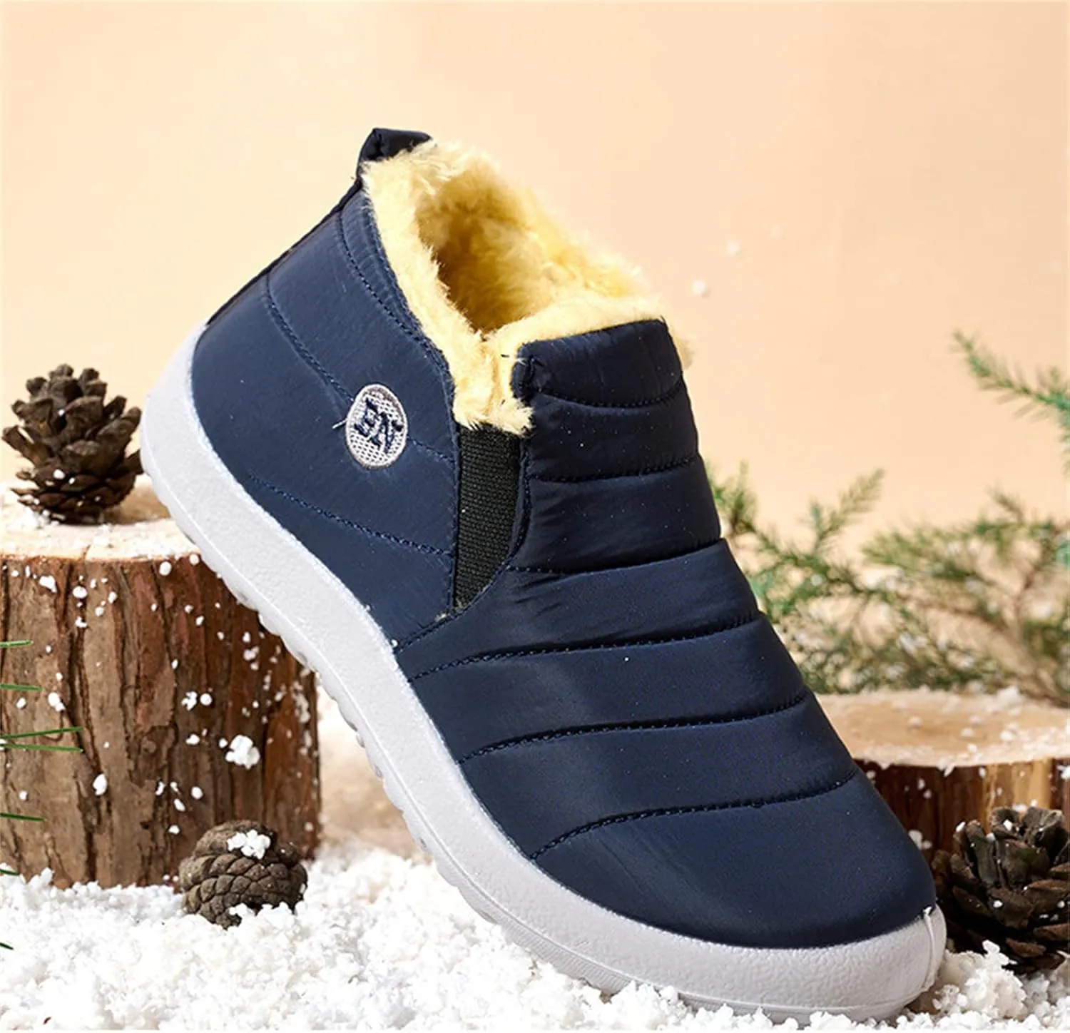Lausiuoe Snow Boots For Women Waterproof Insulated Non Slip Winter Shoes Slip On Ankle Booties Fur Lined Outdoor Sneakers