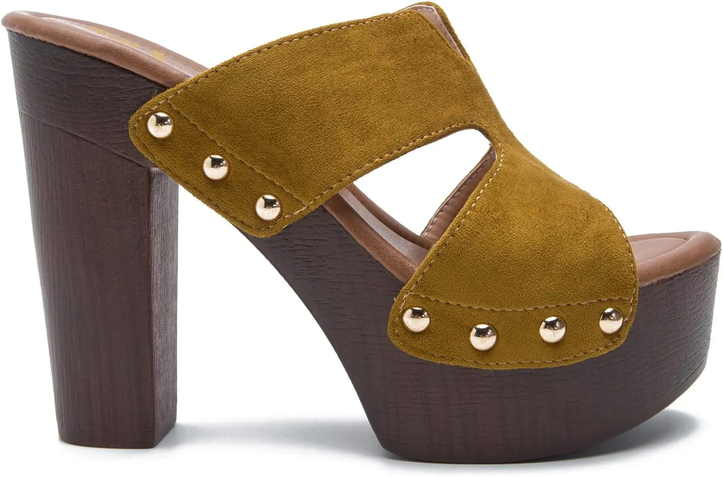 LEHOOR Women Platform Wedge Sandals Peep Toe Chunky Block High Heels Cork Mules Slip On Suede Platform Slide Sandal Backless Open Toe High Heel Summer Slides Mules Lightweight Dressy Casual 6-11 M US