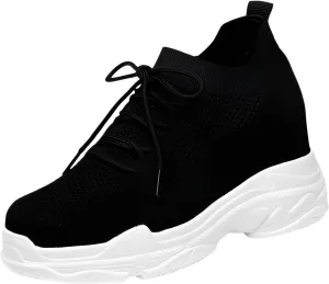 lilaBelle]Breathable & Lightweight 7cm Height Boosting Sneakers - Trendy White Mom Shoes, Perfect for Sports and Everyday Casual Outfits