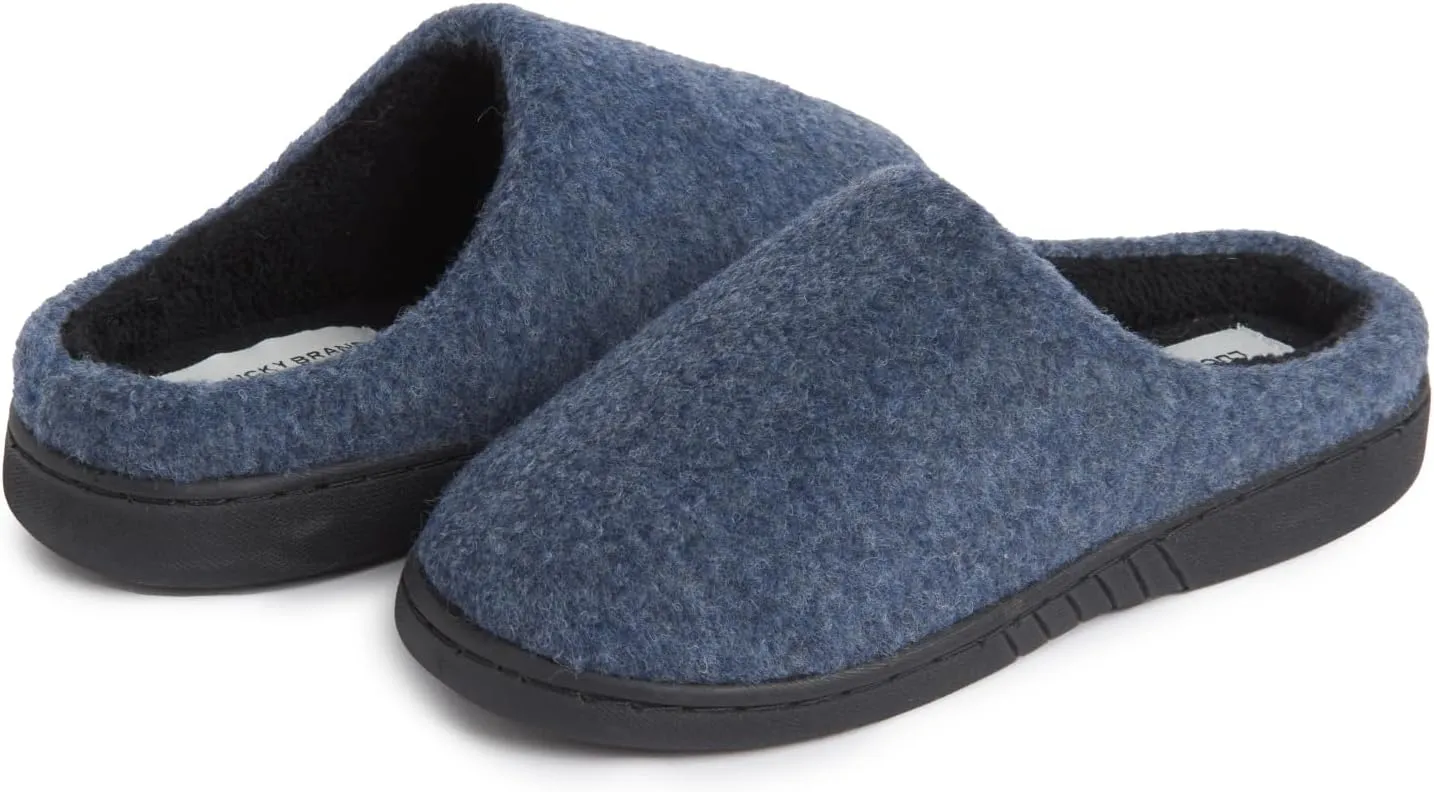 Lucky Brand Boy's Faux Wool Clog Slippers with Memory Foam