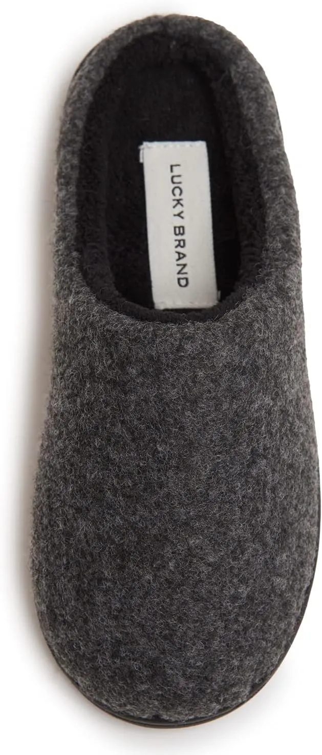 Lucky Brand Boy's Faux Wool Clog Slippers with Memory Foam