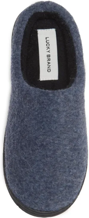 Lucky Brand Boy's Faux Wool Clog Slippers with Memory Foam