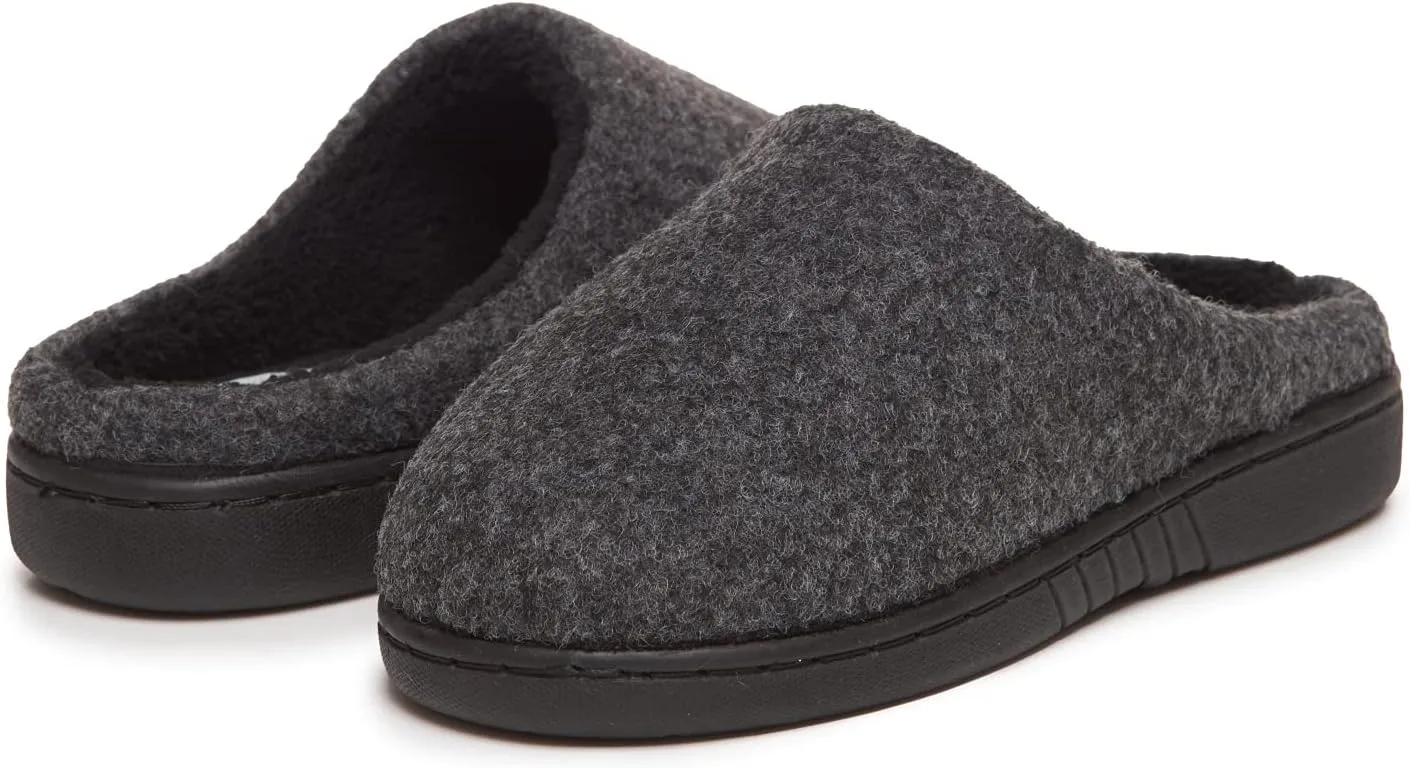 Lucky Brand Boy's Faux Wool Clog Slippers with Memory Foam