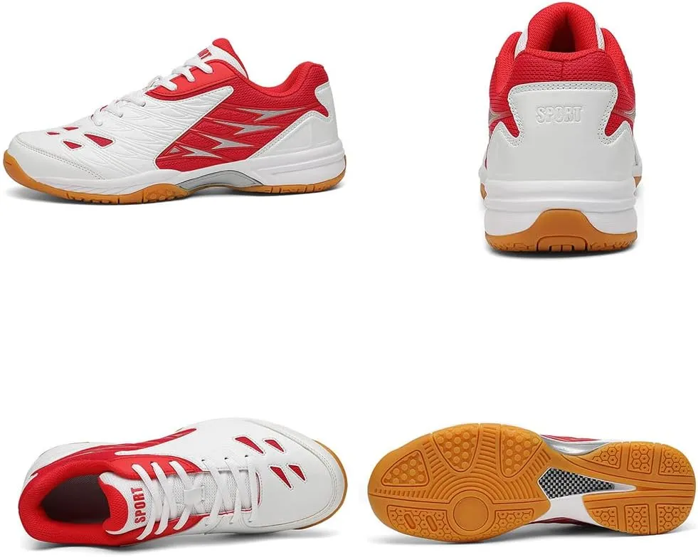 Maylrvjv Men's Badminton Shoes Lightweight Wear-Resistant Indoor Court Training Racketball Squash Tennis Athletic Shoes