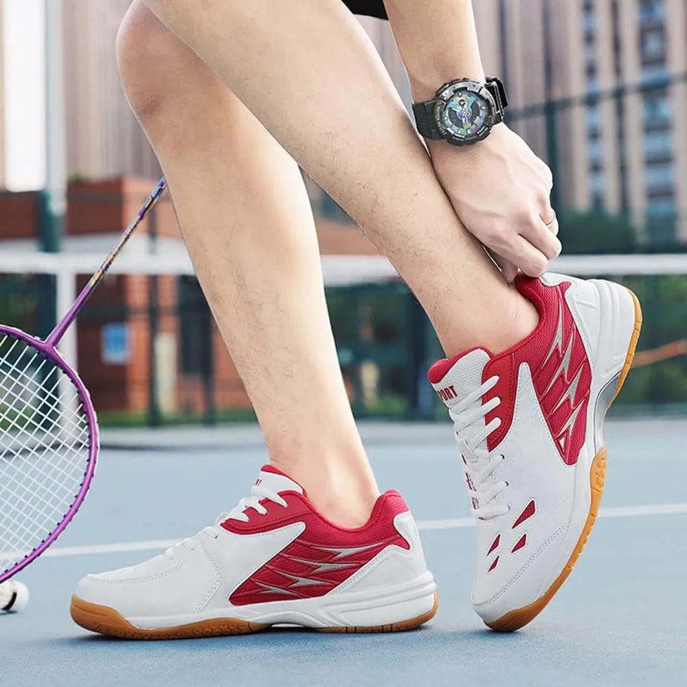 Maylrvjv Men's Badminton Shoes Lightweight Wear-Resistant Indoor Court Training Racketball Squash Tennis Athletic Shoes