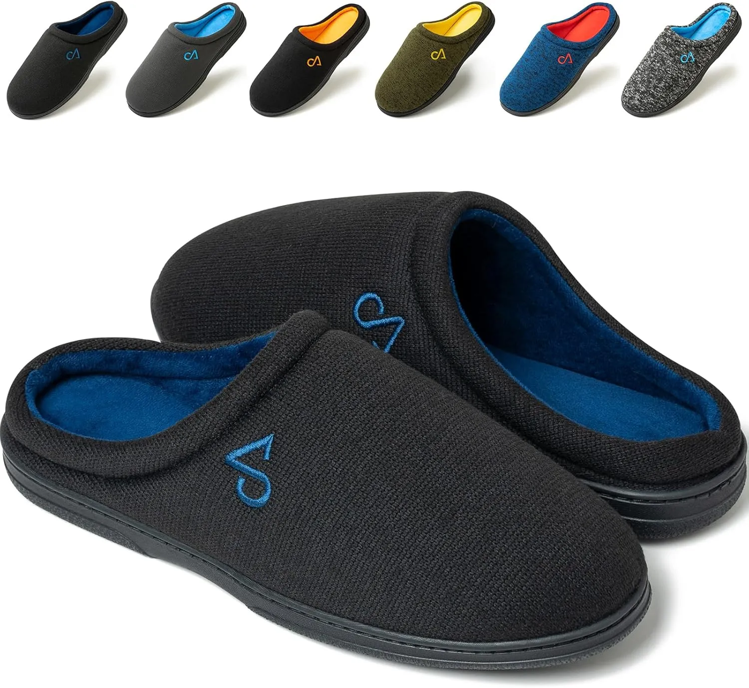 Men's Cozy House Slippers Indoor Shoes Memory Foam Insoles & Rubber Soles