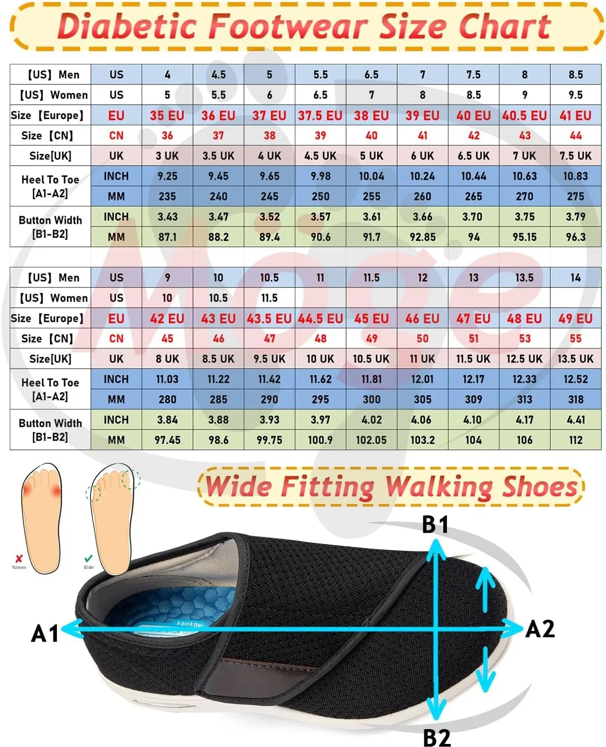 Men's Diabetic Shoes Slip On Casual Shoes Extra Wide Walking Shoes for Edema Hook Loop Recovery Casual Shoes for Swollen Feet Running Walking Slip On Sneakers