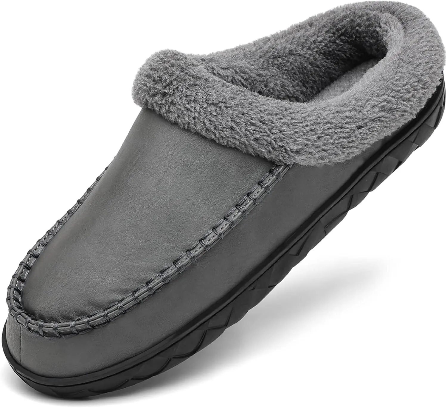 Men's Male Memory Foam Indoor Outdoor Warm Slippers PU Moccasins Slipper