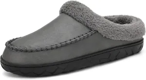 Men's Male Memory Foam Indoor Outdoor Warm Slippers PU Moccasins Slipper
