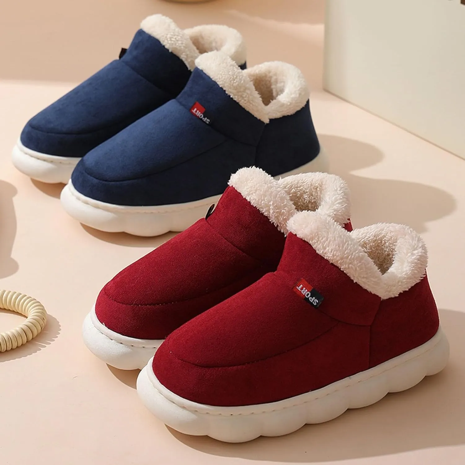 Men's Winter Warm Boot Slippers Fleece Lined Cotton Slippers Memory Foam Slippers Mens Memory Foam Slippers Size