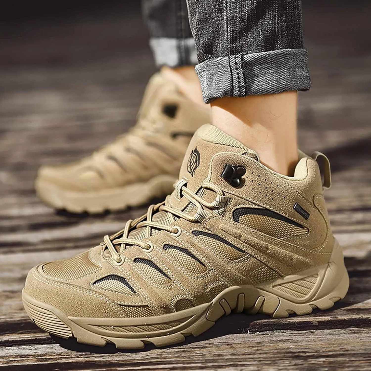 Military Tactical Boots, Motorcycle Combat Hiking Boots Military Work Boots Desert Boots Military Boots for men Breathable Military Combat Desert Boots