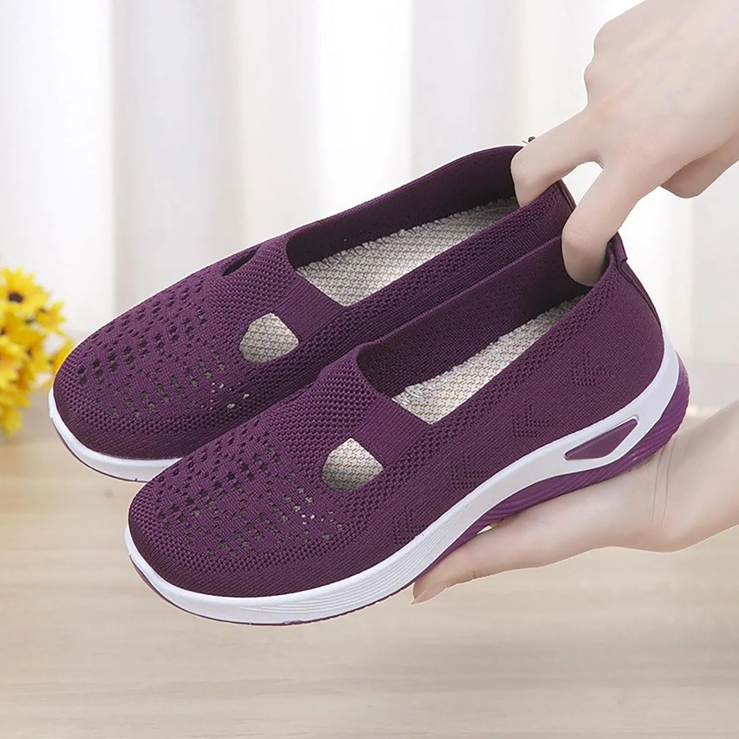 Orthopedic Shoes for Women Breathable Soft Slip On Non Slip Work Shoes Women Comfort Business Casual Shoes Wedge Sneakers Black Tennis Shoe Loafers Shoe