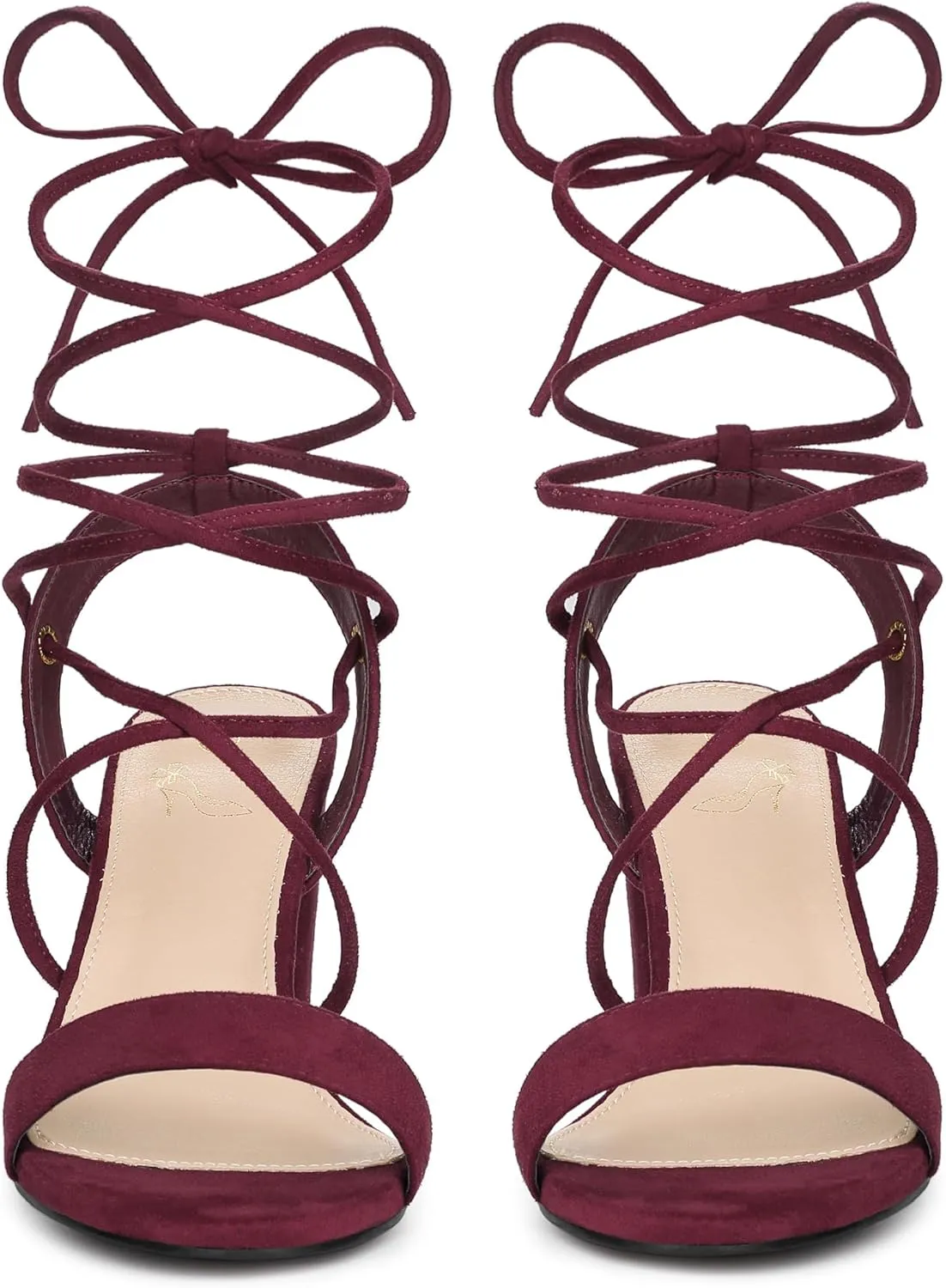 Perphy Lace Up Slingback Block High Heels Sandals for Women