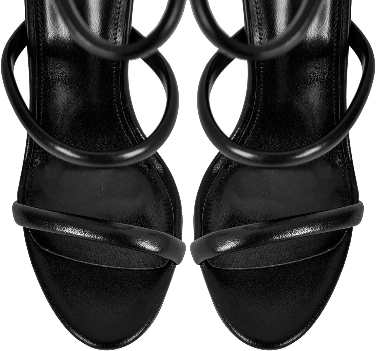 richealnini Platform Heel for Women Ankle Wrap Strappy Sandals Back Zip Up Super High Heels