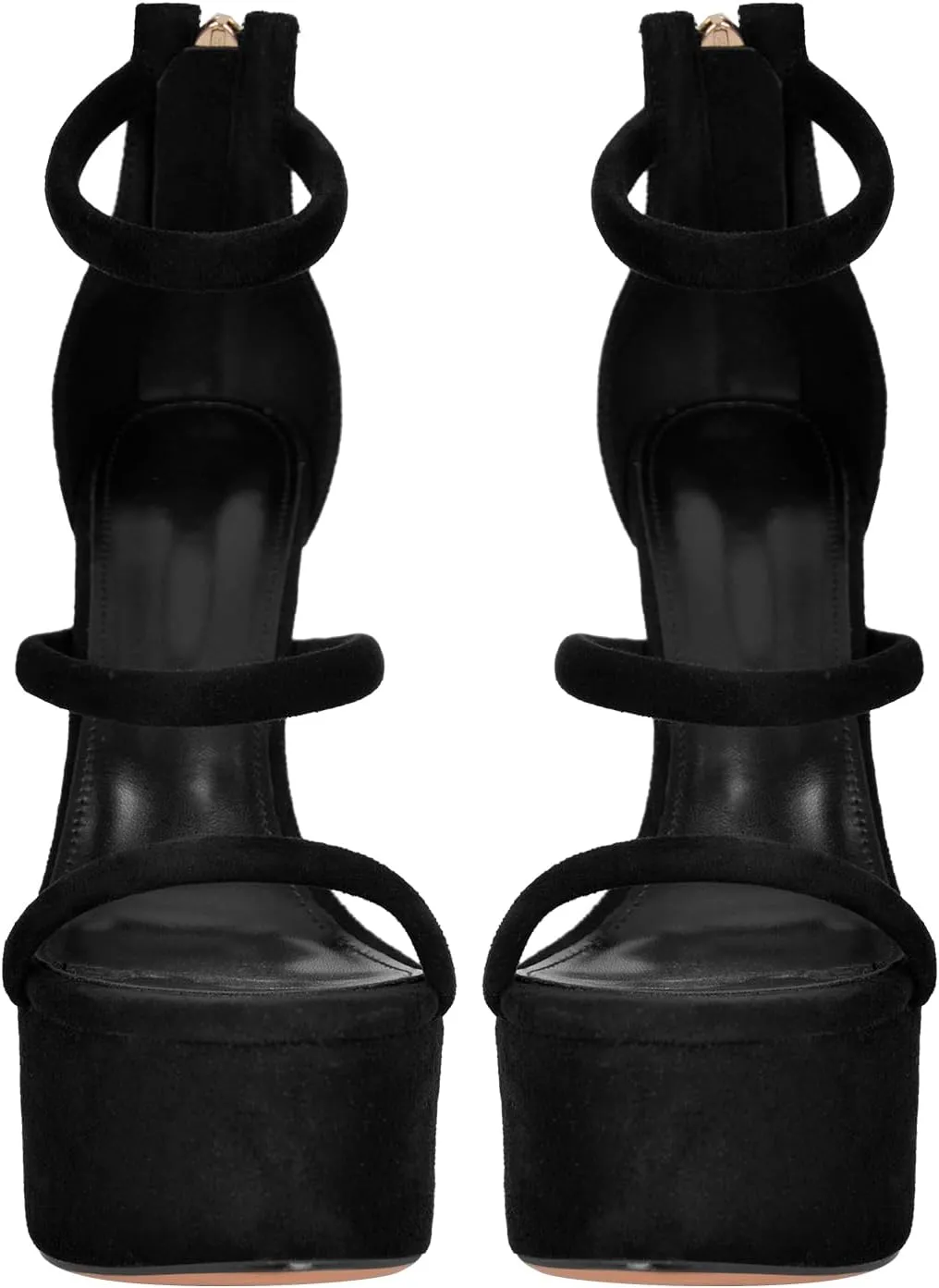 richealnini Platform Heel for Women Ankle Wrap Strappy Sandals Back Zip Up Super High Heels