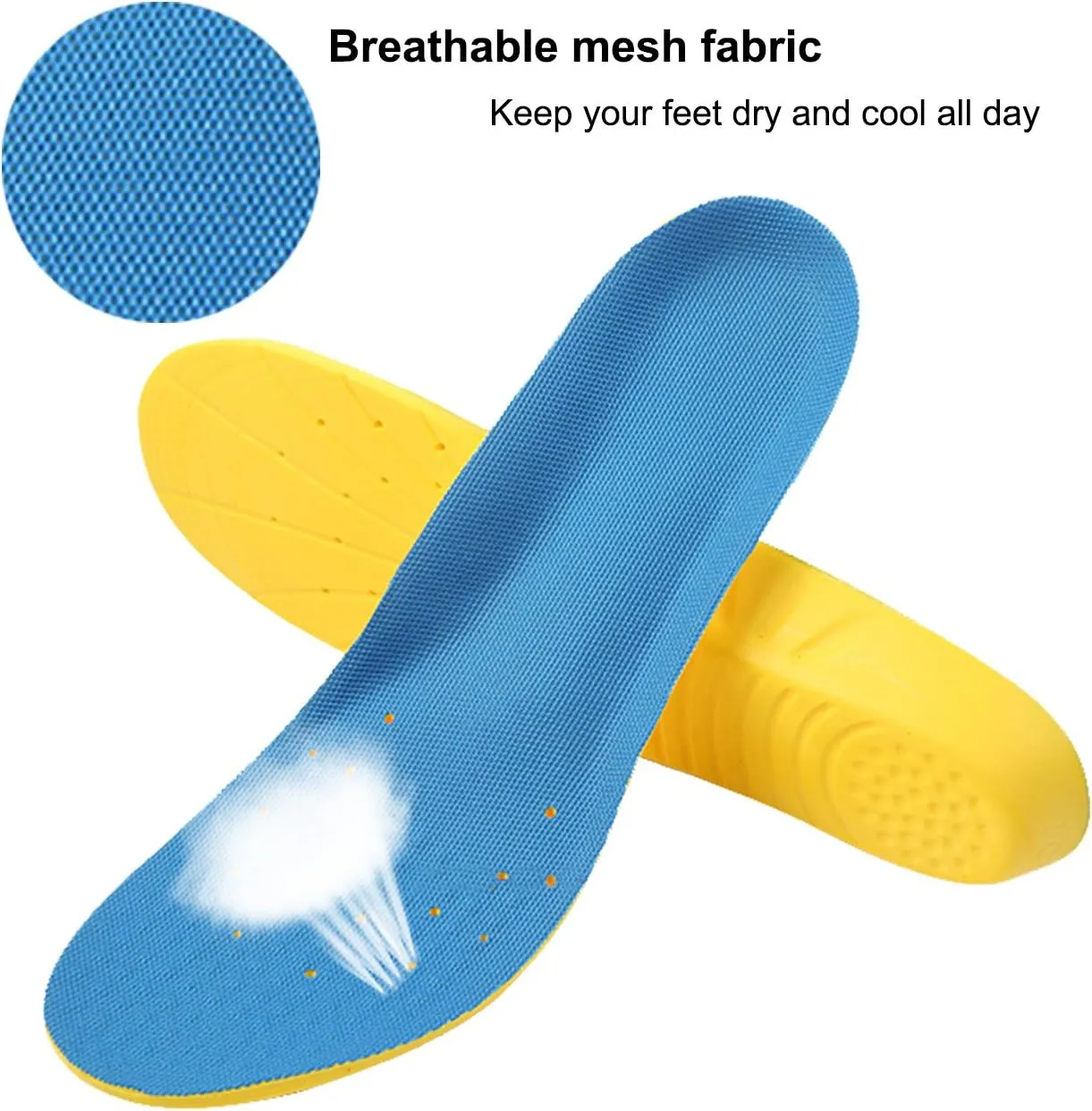 Shoe Insoles, Orthotic Insoles, Memory Foam Insoles Providing Great Shock Absorption and Cushion, Best Insoles for Men and Women for Everyday Use (M)