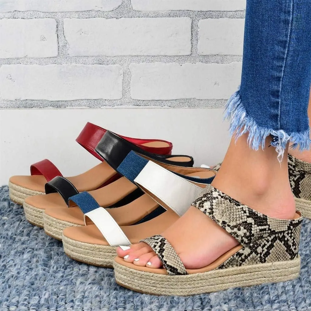 Shoes for Women Sandals, Womens Sandals Wedge Sandals Leather Slip on Platform Sandal Comfortable Flats Shoes