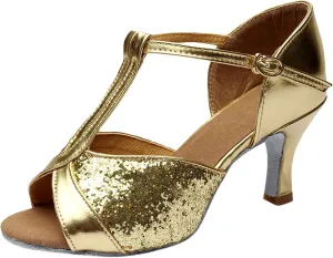 Silver High Heels for Women Latin Dance Shoes Ballroom Tango Open Toe Heels Performence Party Dancing Shoes