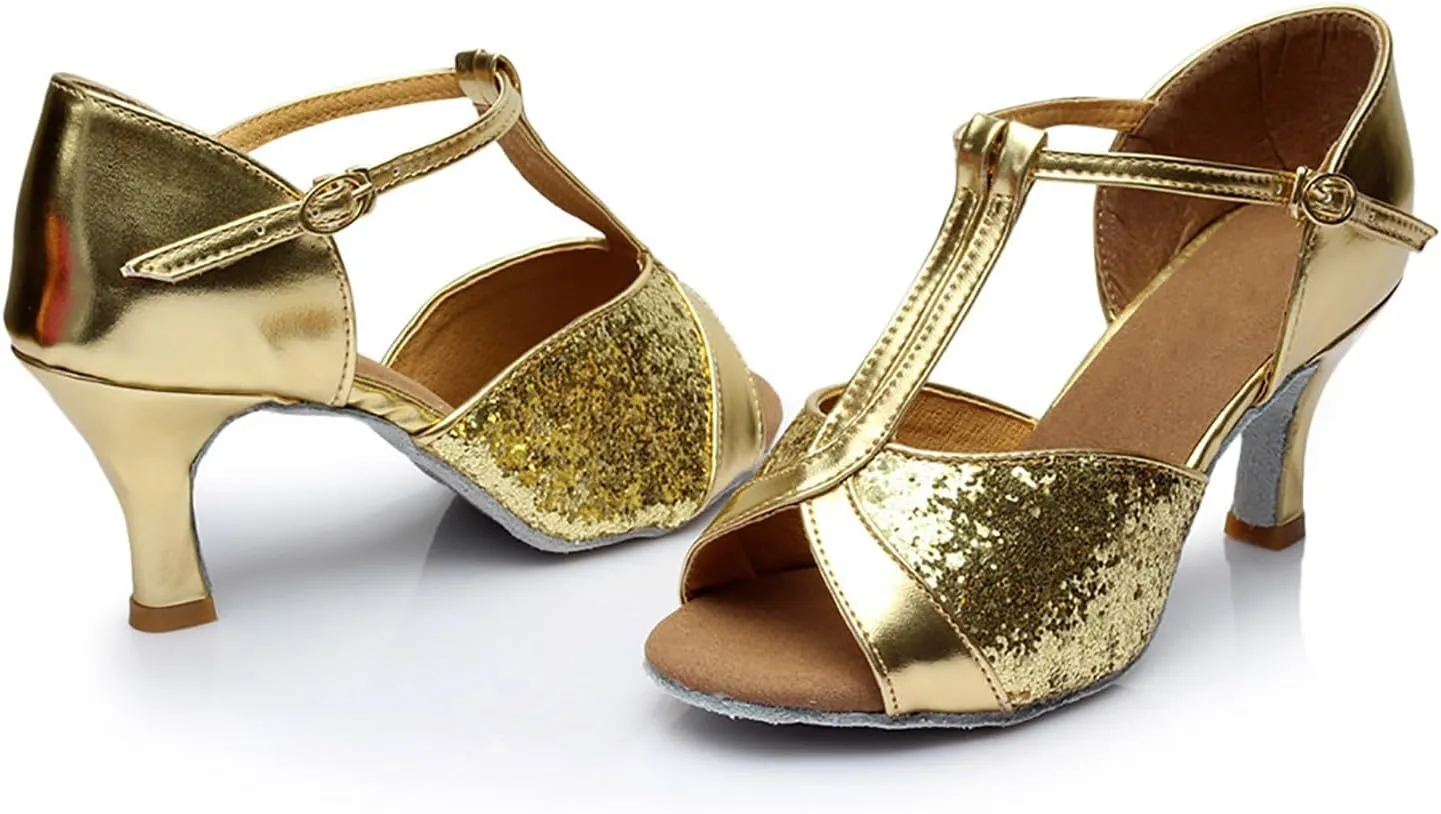 Silver High Heels for Women Latin Dance Shoes Ballroom Tango Open Toe Heels Performence Party Dancing Shoes