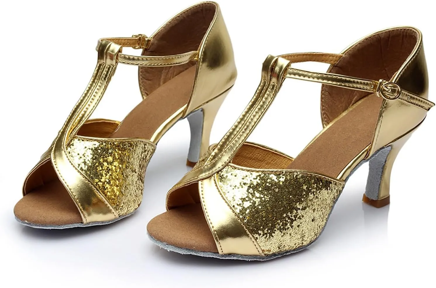 Silver High Heels for Women Latin Dance Shoes Ballroom Tango Open Toe Heels Performence Party Dancing Shoes