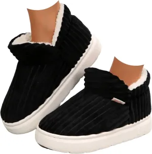 Slippers for Women Men Memory Foam Fuzzy House Slippers Bedroom Non-Slip Warm Fluffy Plush Slippers with Arch Support