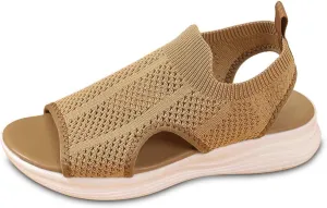 Stylish Women's Open Toe Sandals Breathable Mesh Summer Casual Shoes Comfortable Flat Sole For Daily Wear