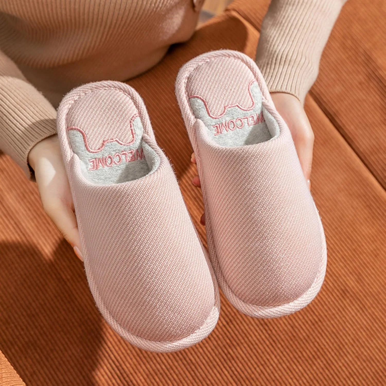 Unisex Home Slippers Fall Winter Anti-slip Shoes Comfy Soft Indoor Bedroom Slides Cozy House Slippers for Women Men