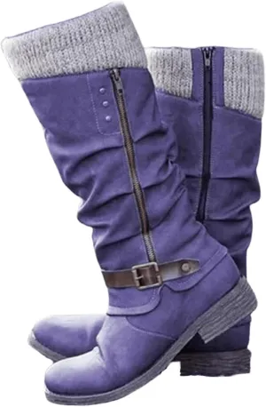 Winter Boots For Women Fashion 2022 Cold Weather Mid Calf Lace Up Side Zipper Low Heel Platform Military Combat Boots