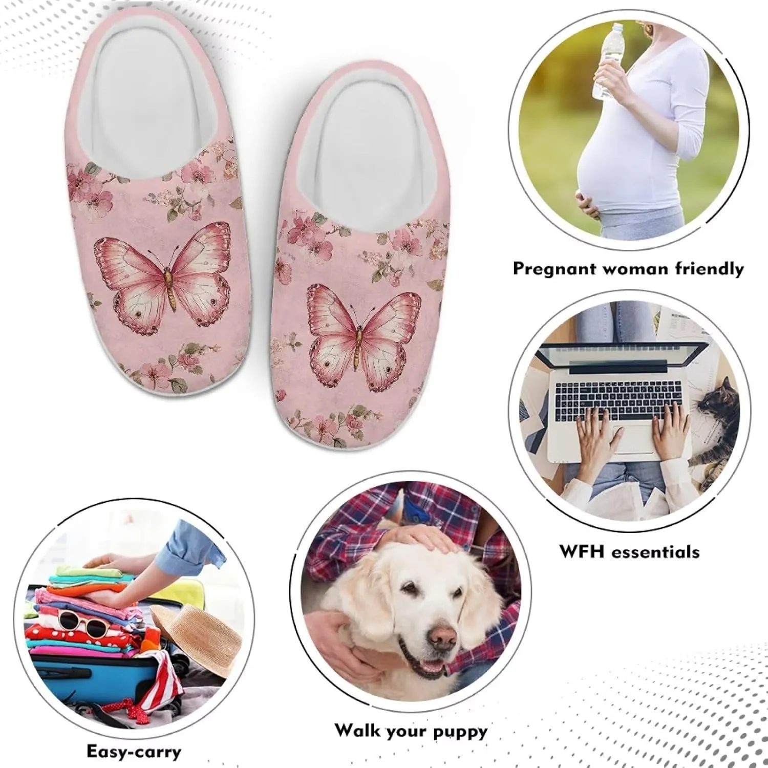 Women Fuzzy Fluffy Faux Fur Slippers Memory Foam Indoor House Shoes