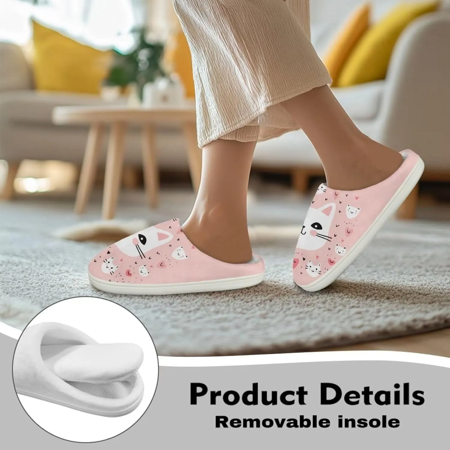 Women Fuzzy Fluffy Faux Fur Slippers Memory Foam Indoor House Shoes