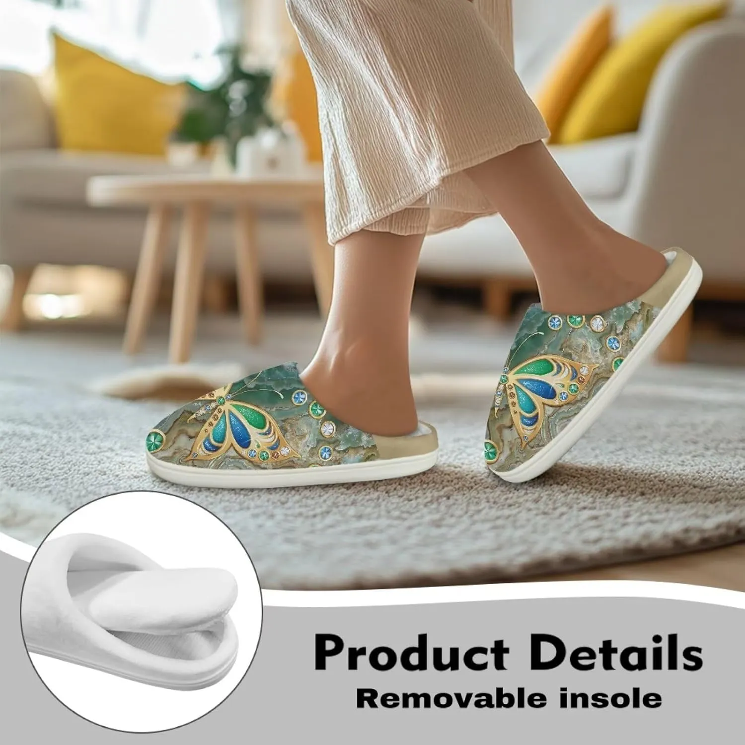 Women Fuzzy Fluffy Faux Fur Slippers Memory Foam Indoor House Shoes