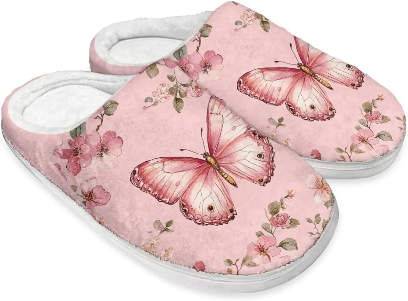 Women Fuzzy Fluffy Faux Fur Slippers Memory Foam Indoor House Shoes