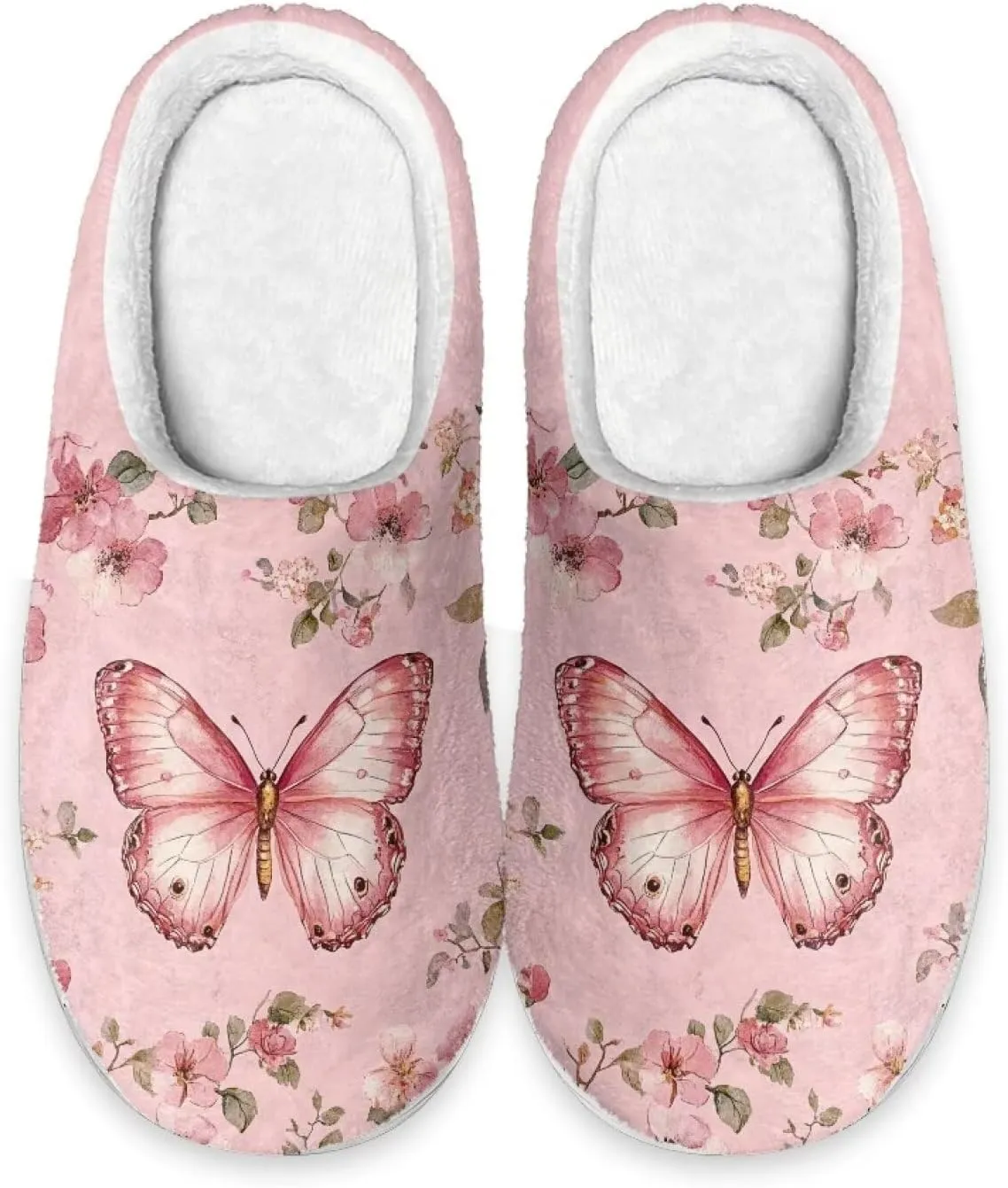 Women Fuzzy Fluffy Faux Fur Slippers Memory Foam Indoor House Shoes