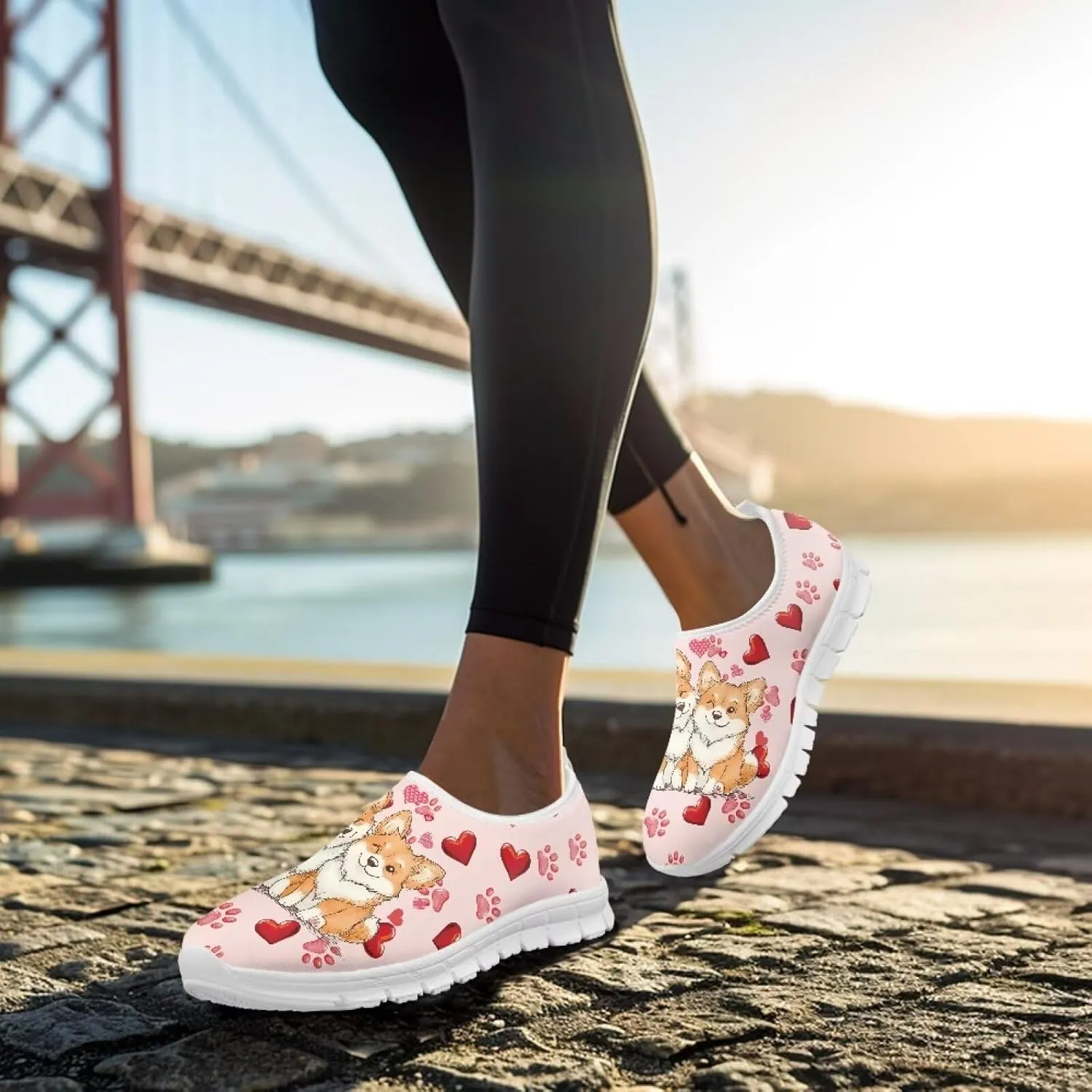 Women Slip On Walking Shoes Trendy Casual Shoes Novelty Workout Shoes