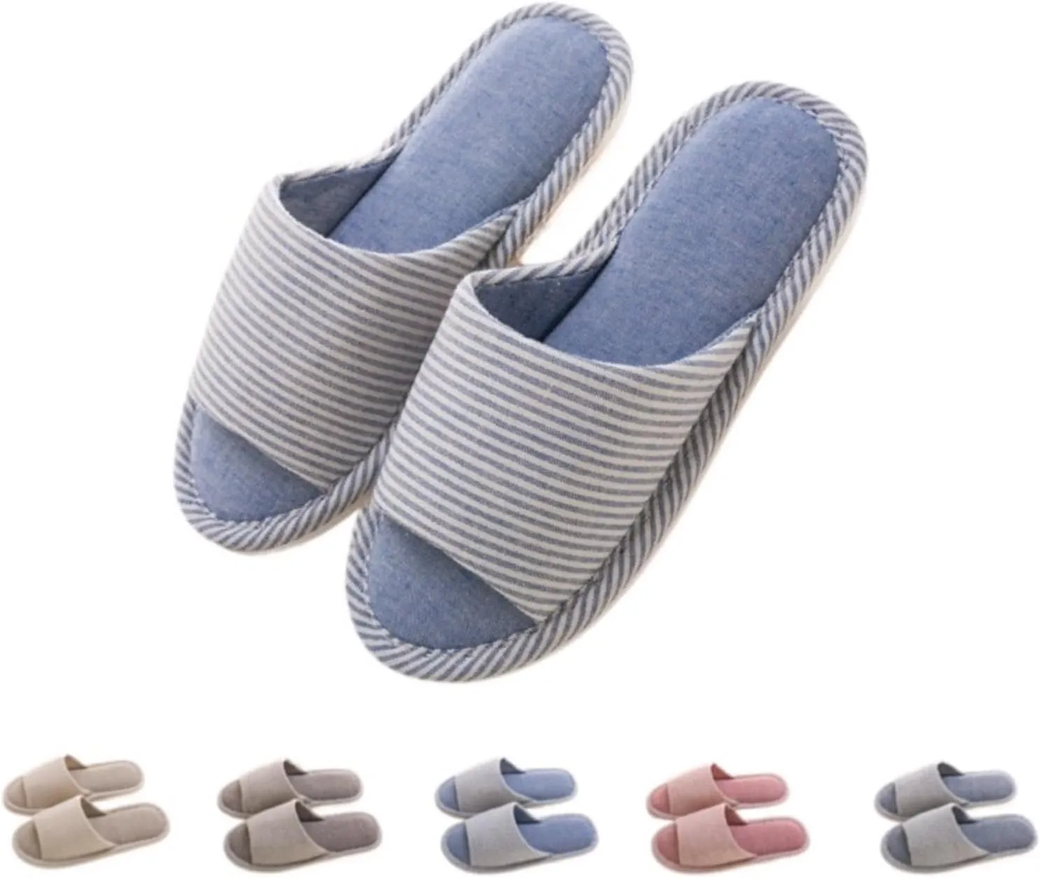 Women Slipper Open Toe House Slippers Soft Cotton and Soft-sole Slippers Bedroom Cozy Indoor Outdoor Home Slipper Slides for Women