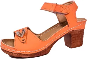 Women Summer High Heel Sandals Open Toe Strappy Dressy Casual Comfortable Breathable Fashion Footwear for Outing