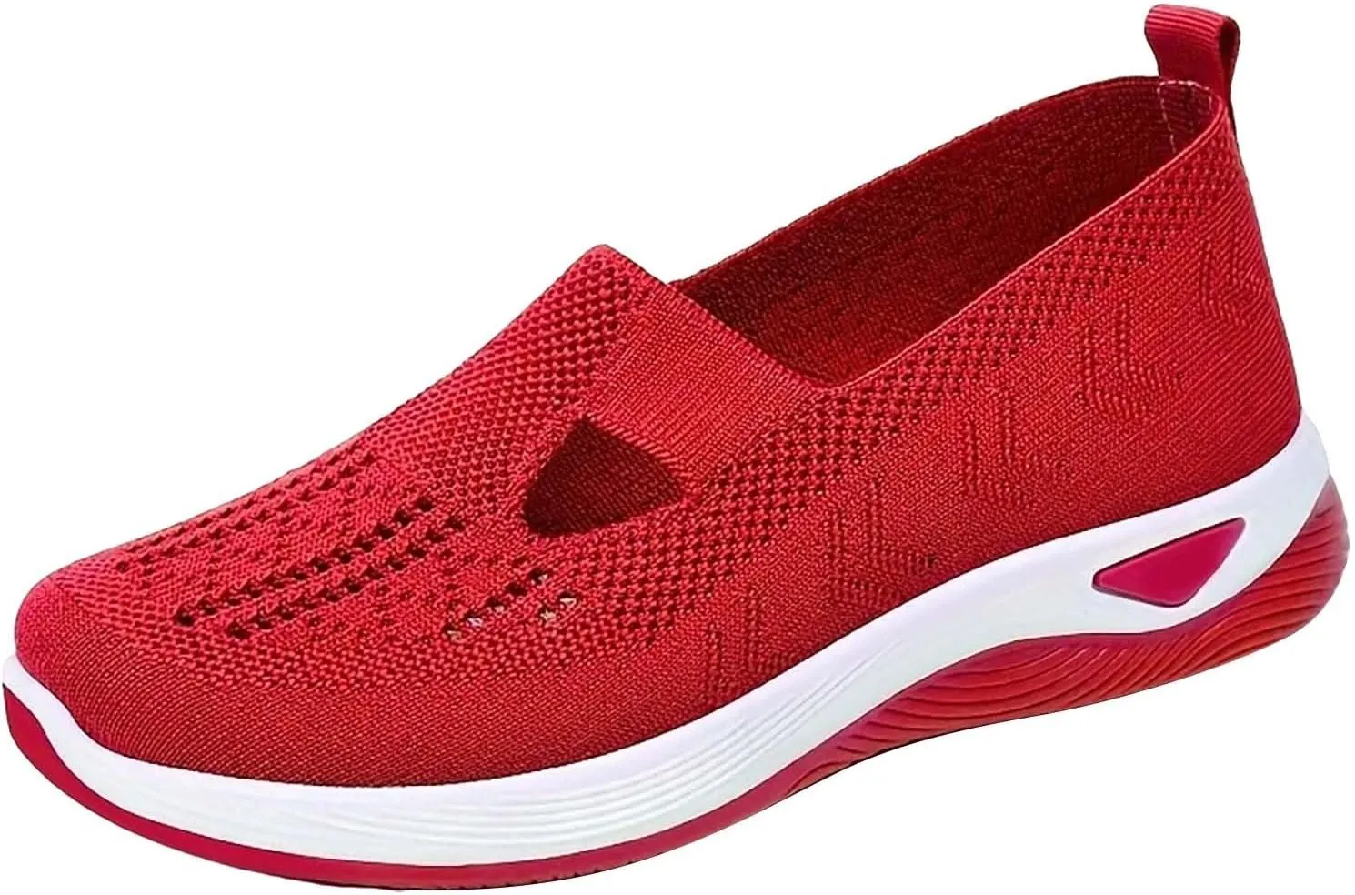 Women Walking Shoes Sock Sneakers Slip-On Breath Non Slip Work Shoes Women Wide Ladies Casual Shoes Black Sneakers Red Tennis Shoe Loafers Dress Shoe