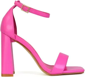 Womens Ankle Shoes Ladies Block High Heel Square Toe Strappy Sandals Size 8