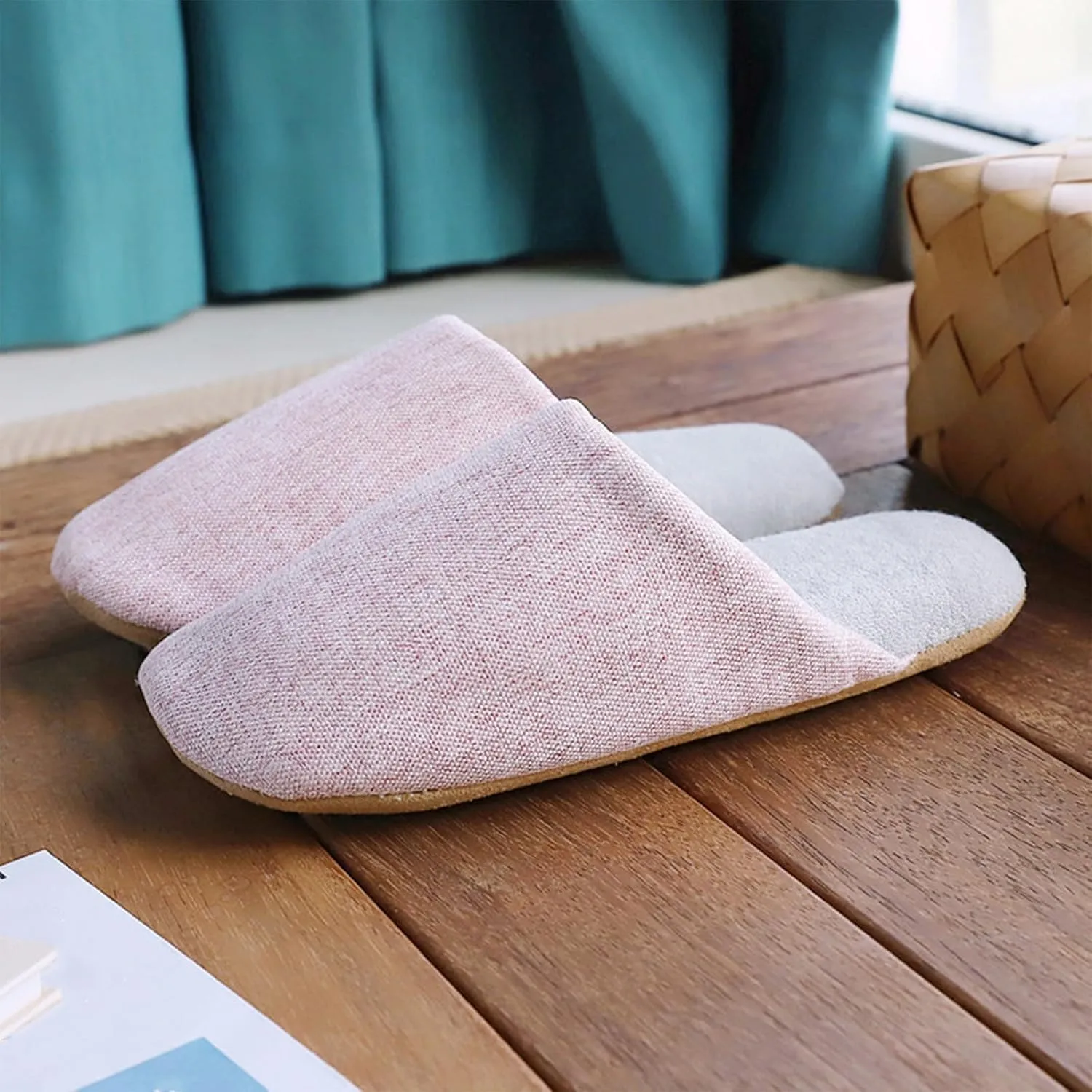 Womens Anti-Skid Home Silent Slippers Cozy Flat Indoor House Slipper for Guests, Hotel, Spa, Travel Slip On Slippers