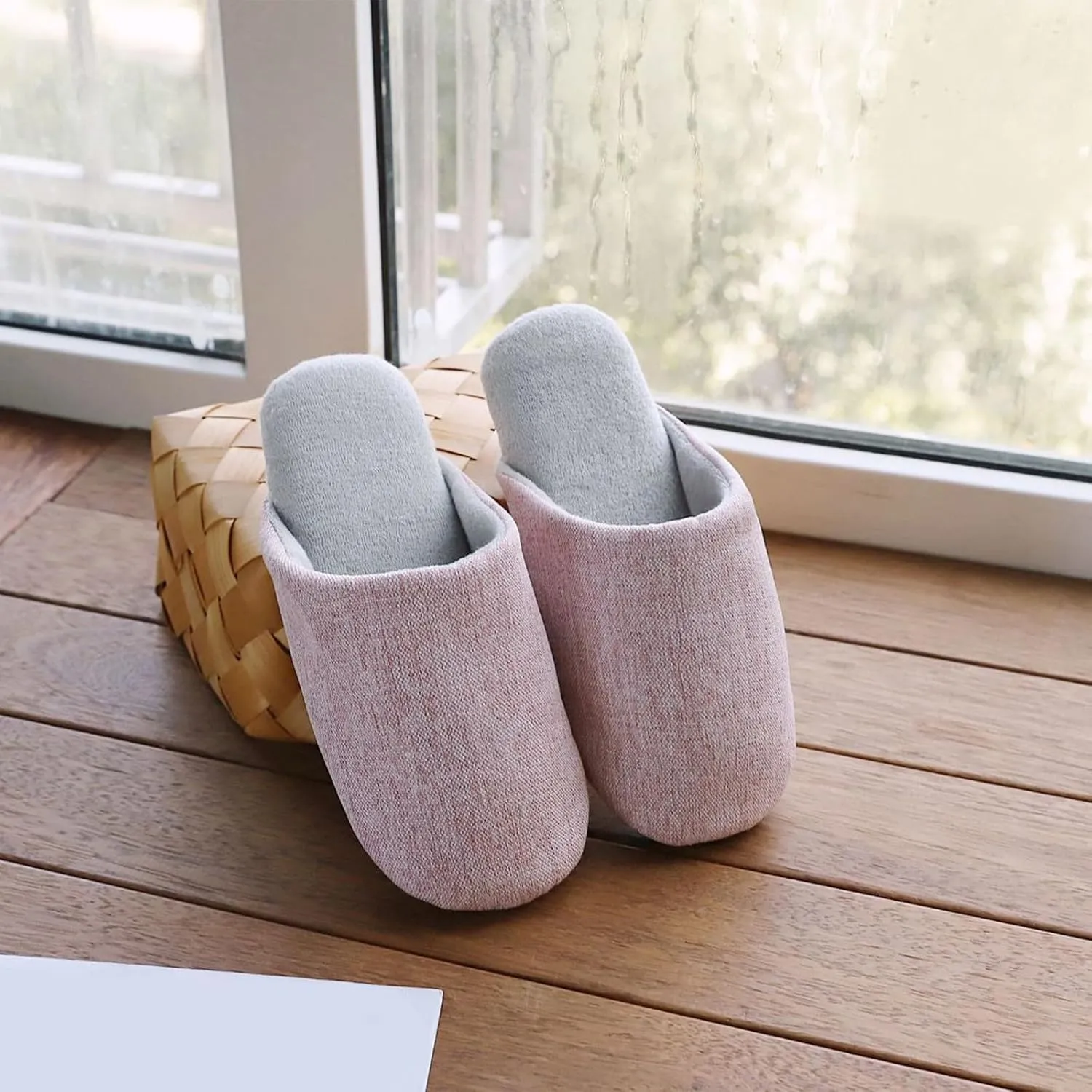 Womens Anti-Skid Home Silent Slippers Cozy Flat Indoor House Slipper for Guests, Hotel, Spa, Travel Slip On Slippers
