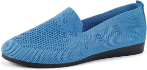 Women's Breathable Comfortable Casual Cloth Shoes Fashion Mesh Slip On Flat Walking Footwear for Daily Wear